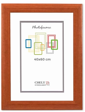 CHELY INTERMARKET MOD257 Marco Fotos Pared 40X60Cm Cerezo Madera Elegante Marcos Para Cuadros Marcos Fotos Grandes Marcos Pared Hogar Oficina Diploma Certificados Decoracion Interior