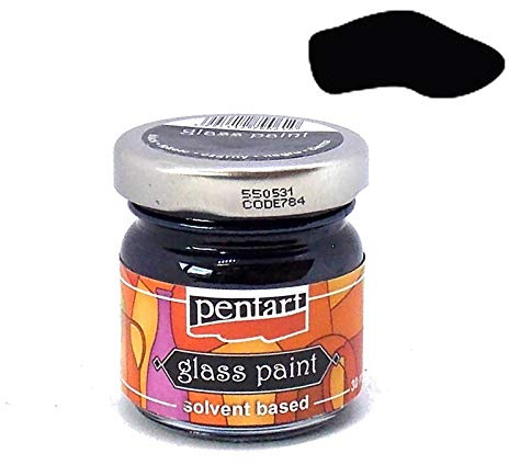 Zita´s Creative Glasfarbe 30ml - schwarz (deckend). Glass Paint