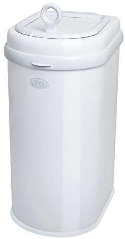 Ubbi Cubo de residuos para mascotas, sistema de eliminación de arena para gatos, bloqueo de olores, color blanco