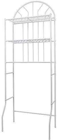 HUOLE Salvaspazio Organizer Scaffale di Stoccaggio, Mobile sopra Lavatrice, Scaffale Rialzato con 2 Bagno Scaffale per Il Bagno al di sopra di Lavatrice a 2 Ripiani (65 * 34 * 177 cm-Bianco)