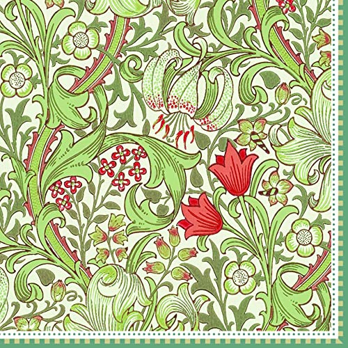 Paper Napkins 33X33CM William Morris Green
