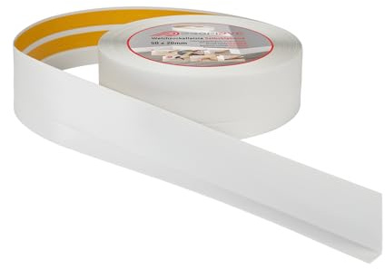 Battiscopa in PVC Autoadesivo flessibile morbido 50x20mm 25m Grigio chiaro | Con striscia spezzata, per bordo pavimento e parete, montaggio facile