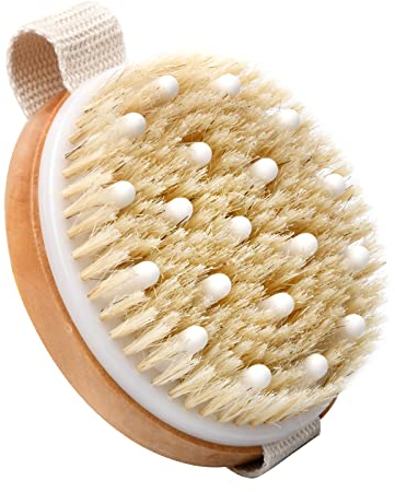 Vesaneae Massagebürste, Körperbürste Cellulite, Trockenbürste Vegan, Körperbürste Naturborsten, Badebürste, Dry Brush, Massage Bürste, Waschbürste, Trockenmassage Bürste Entfernen Abgestorbener Hauten