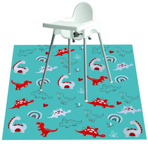 Tapis de sol en PVC pour chaise haute, plus de désordre, facile à nettoyer, parfait pour les activités de jeu désordonnées comme la peinture (trains Cho Cho)