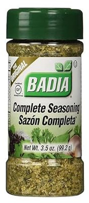 Sazonador completo sin gluten 99,2 g en bote Mezcla de especias y condimentos multiusos para carnes, pollo, pescado, verduras, sopas y arroces