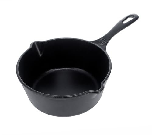 VICTORIA Sartén Honda Hierro Fundido Esmaltado Inducción 20cm, Apta para Fuego, Barbacoa, Horno, Vitrocerámica, Gas, Cast Iron Skillet, Libre de Tóxicos sin PTFE ni PFOA
