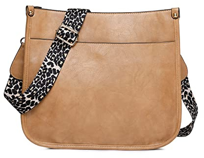NICOLE & DORIS Frauen Umhängetasche Damen Handtasche Schultertasche Leder PU Satchel Tasche Multi-Pocket Crossbody Bag Damen Messenger Bag Shopper Tragetasche Khaki
