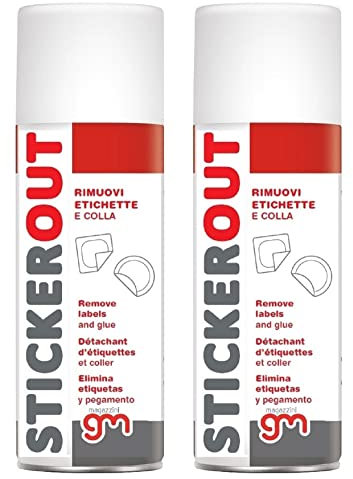 MagazziniGM STICKEROUT, Spray Rimuovi Adesivi e Colla, Efficace su Etichette Adesive, Formula a Base di Solventi, Versatile su Diverse Superfici, 200 ml (2)
