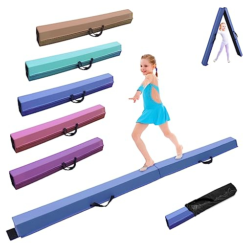 SportBob schwebebalken Kinder Schwebebalken klappbar Balken Gymnastik 240cm PU Leder schwebebalken für zuhause balancierbalken Balance Beam Training Beam für Kinder, Fitness/Training/Turnen