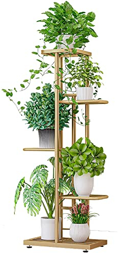 Fioriera in Metallo, Supporto per Piante in Ferro Battuto, Scaffale per Piante in Vaso di Fiori Scaffale per Piante da Esterno per Interni a 5 Livelli, Ideale per Balcone di casa Giardino con Patio