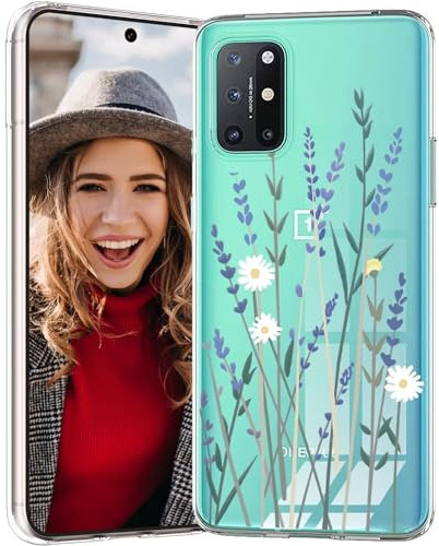 POUHYE Hülle für OnePlus 8T 5G Handyhülle, Klare Flexible Silikon Stoßfest Cover, 1,5 mm Dicke Stoßdämpfung OnePlus 8T 5G Schutzhülle [Nicht-Vergilbung] [Anti Slip] [Anti Scratch] Lavendel