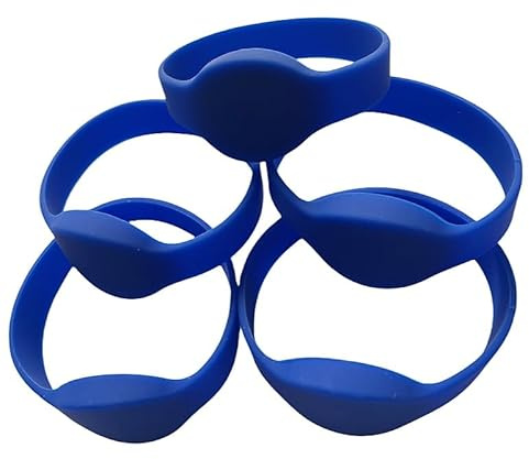 T5577 125KHZ Rewritable, RFID Waterproof Intelligent Access Control Bracelet Access Key Wristband (5 Pieces) (Blue)
