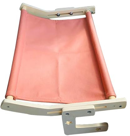 Cat Sill Window Perch Sturdy Wood Frame, Hanging Cat Bed Holds up to 40 lbs, Indoor Cat Hammock Window Seat Mat - Easy to Adjust - for Windowsill, Bedside (Color : Pink, Size : 54cm)