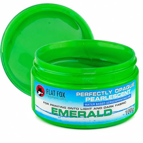 Tinta para serigrafía metálica nacarada perfectamente opaca (esmeralda, 100 g)