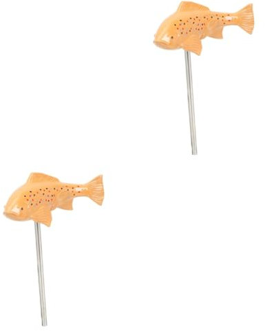 VANZACK 2pièces Ornement De Jardin Résine Statue De Poisson Décoratif pour Intérieur Et Extérieur Modèle De Poisson Créatif pour Décoration Moderne De Ferme Accessoire Léger Et