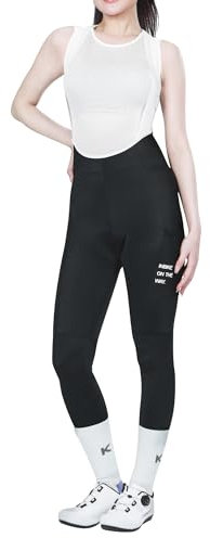 INBIKE Bib Hose Trägerhose Fahrradhose Damen Gepolstert Radunterhose Rennradhose Radlerhose Lang mit 3D Sitzpolsterung Einer Tasche Atmungsaktiv Hochelastisch,M