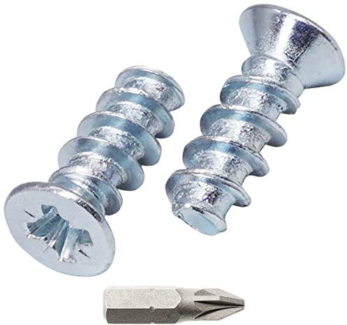 SKIR'CO (250 Pièces) Euro Zingué 5,0 x 13 mm, Vis de Coulisse de Tiroir et de Charnière, Tête Fraisée Plate