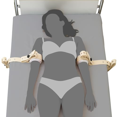KlinikBondage Arm Fesseln Bondage 2er Set BDSM Fessel-Set I Fesseln hogtied Fixierung sehr stabil - Premium Sexspielzeug I weiß I handgefertigt aus Baumwolle