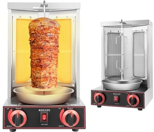 Taozhiyy Barbecue verticale in acciaio inox, griglia a 360°, per feste di famiglia, barbecue, campeggio all'aperto (3000 W, max. 12 kg)