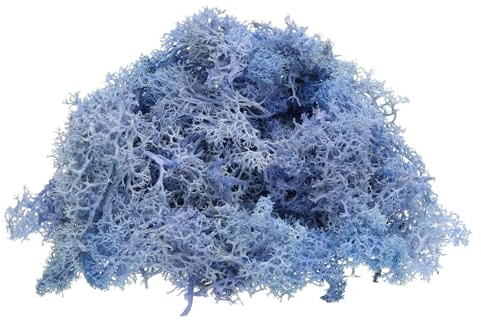 QUARKZMAN Musgo de Reno Preservado 4 OZ Musgo Falso para Manualidades Musgo Seco Artificial para Decoración Manualidades Terrarios Plantas en Maceta Centros de Mesa (Azul Cielo)