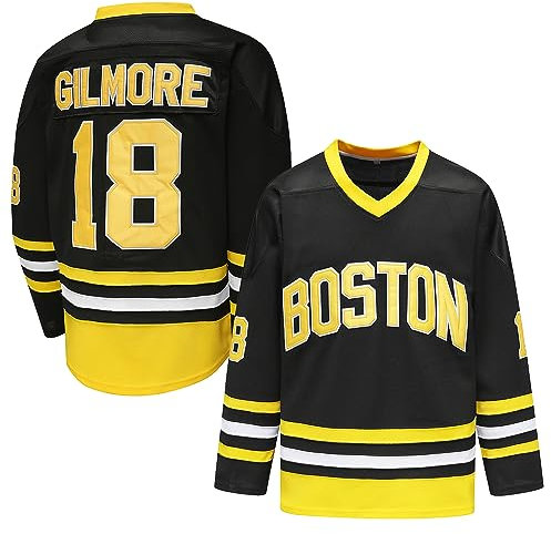Happy Gilmore Jersey #18Adam Sandler - 1996 Movie - Maillot de hockey sur glace pour hip-hop Halloween fête vêtements de sport, noir, S