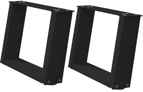 vidaXL Couchtischbeine U-Form 2 STK. Schwarz 50x(30-31) cm Stahl