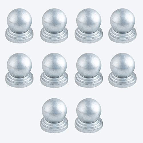 XSMYdpuk Capuchon sphérique en Forme de dôme en Acier galvanisé pour Mains courantes, escaliers et poteaux de clôture Base Ronde Argent 10 PCS,100x100m