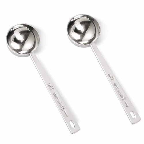 2 Pieces 1 Tablespoon Scoops with Long Handle,15 ml Stainless Steel Coffee Measuring Spoon,15ml Measuring Tablespoon for Coffee Milk Fruit Powder,Measuring Spoons, Washing Powder Scoop