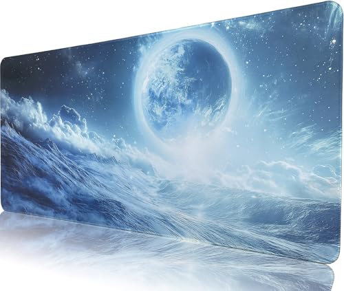 TempFoo Gaming Mouse Pad, XXL Large Desk Mat 40x90x0.3cm | Waterproof Long Mousepad, for Home Office Desks Computer Keyboard Laptop Protector Decor Accessories Blue