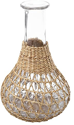 PRETYZOOM Rattan-glasvase – Dekorative Blumenflasche Für Den Schreibtisch Und Ideal Für