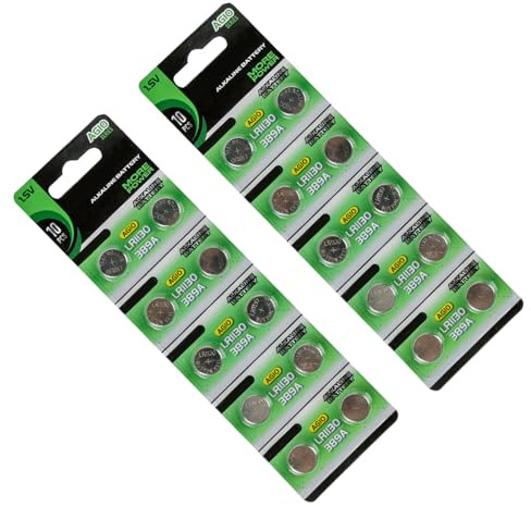 Lot de 10/20 piles bouton alcalines AG10 LR1130 1,55 V pour télécommandes et petits gadgets