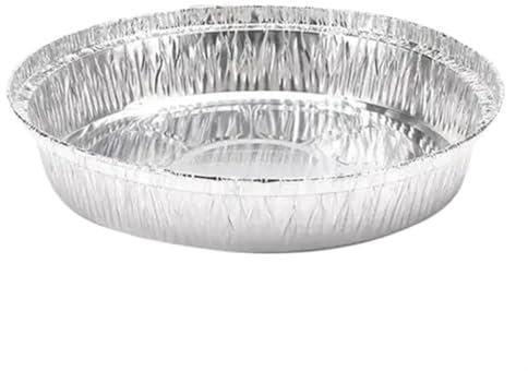 XIUsheUA Vassoio in Alluminio 50 Pezzi di Vassoio for Alimenti in Alluminio Rotondo for Barbecue, Contenitore for teglia da Forno, Utensili for Barbecue, Accessori for Barbecue(8Inch)