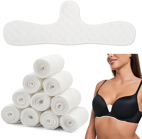 Lot de 10 Coussinets De Soutien-Gorge Anti-Transpiration, Coussinets De Protection Anti-Transpiration RéUtilisables en Coton sous La Poitrine, Respirants pour Le Sport Et l'allaitement