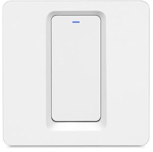 Interruptor inteligente de placa de pared blanca brillante moderna, interruptor de luz eléctrica con control remoto y temporizador, no se requiere cableado, 10A 250V, 86mm (1 Gang)