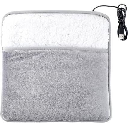 Almohadilla de pie calentada por USB - Cojín térmico térmico eléctrico | extraíble lavable | Esterilla de calentamiento suave portátil para cama de invierno Configuración de casa, solución de confor