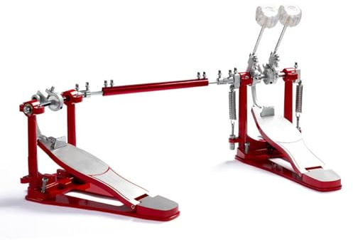 PLADRUBO P800 Direct Drive Double Bass Pedal - Aerospace Grade Materials, One-Piece Construction for Drum Set (Double) Red