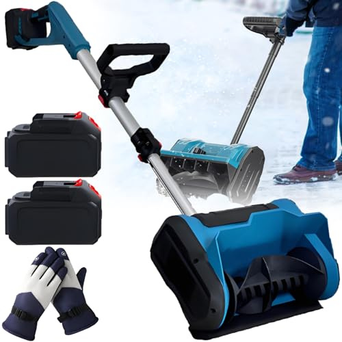 ErShangMao Spazzaneve A Batteria per Esterni - Pala da Neve Elettrica Senza Spazzole da 600 W con Scivolo A 3 Vie, Batteria A Lunga Durata, Rimuove La Neve Senza Sforzo Dove Vuoi 2batteries