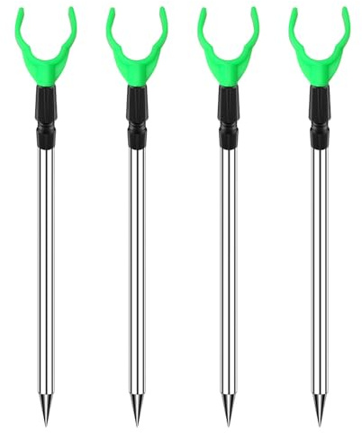 4PCS Fishing Rod Holder Set Bank Sticks Adjustable Extending Rod Rest Fishing Accessories 40 - 80cm Telescopic Rod Stand Pod Set for Bank Ground Sea Lake River Anglers Coarse Carp Aluminum Alloy