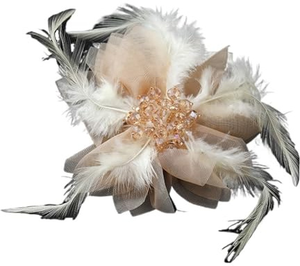Broche Plume eleganta fjäder- och kristallbroscher för kvinnor tjejer, utsökta för fest bröllop, korsett tillbehör