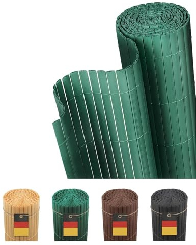 paramondo PVC Sichtschutzmatte Dreifache Verstärkung Innen, 180x500cm Grün | Privatsphäre Balkon Sichtschutz Zaun für Garten Terrasse, Sichtschutzzaun Windschutz Wetterfest mit Strukturierte Oberfläche