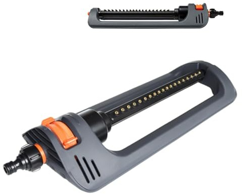 Irrigatore per prato oscillante - Barra oscillante per irrigazione, irrigatore da giardino con 19 ugelli, e tubo flessibile compatibile con connessione standard a clic Comfort in metallo con metallo
