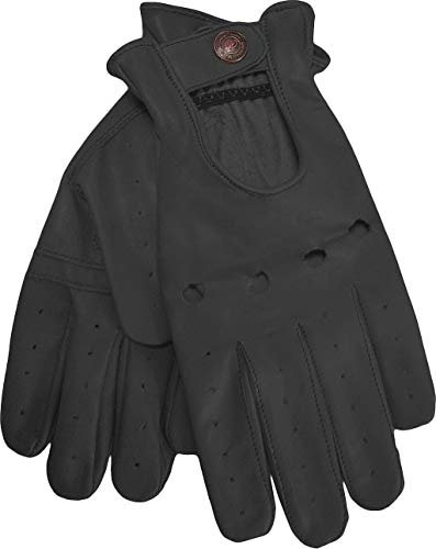 German Wear Herren Driving Autofahrer-Handschuhe Lederhandschuh in schwarz M