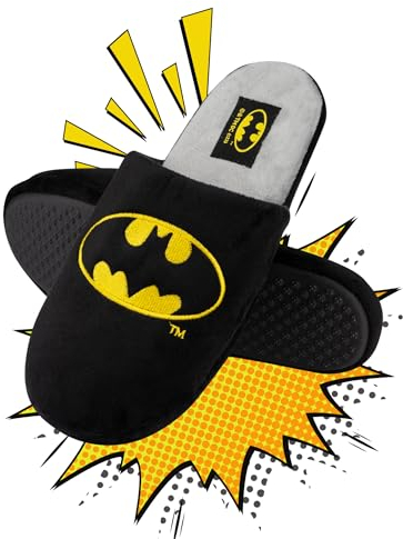 DC Comics The Batman Tofflor Herr Slippers Men Roliga Svart Blå Present Man Innetofflor 43-44 Batman Tofflor