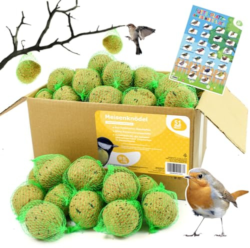 ARPON Meisenknödel, Vogelfutter - Futterknödel für Vögel zur Ganzjährigen Fütterung - Vogelknödel mit Nährstoffreichen Zutaten - Fettfutter für Wildvögel- Fat Balls - Made in EU