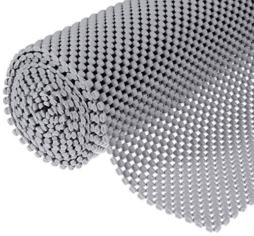 New Multipurpose Non-Slip Mat, Grid Pattern PVC Non-adhesive Grip Liner Shelf Liner Anti-slip Mat Drawer Liner Bathroom Kitchen Waterproof Floor Mat for Home&Office,Cars,Caravans-200x50x0.3cm (Grey)