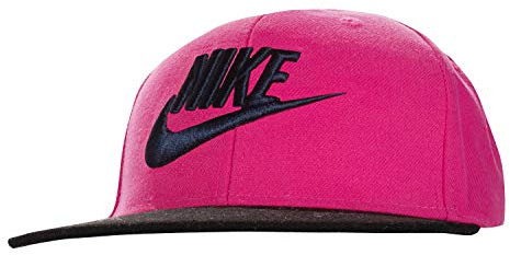 Nike -Cappello con Visiera Piatta -Chiusura Posteriore Regolabile con STARPPO -Logo Cucito al Centro Rosa Rosa Fluo/Nero A4F 4-7 Anni