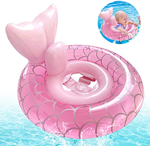 Gommone da Piscina, Salvagente,Gommone da Piscina a Forma di Sirena, Ausilio Al Galleggiamento con Cuscino di Seduta,Float(A)