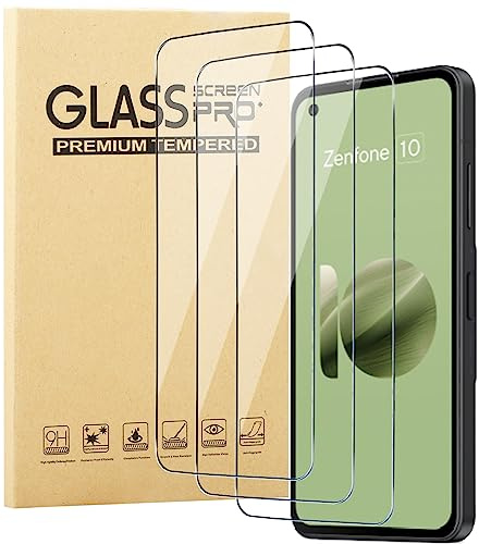 KUSINHOKA För ASUS Zenfone 10, [3 st] hårdhet 9H härdat glas, anti-repor HD transparent skärmskydd för ASUS Zenfone 10