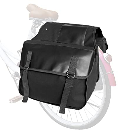 Lyirfan Fahrrad-Satteltasche, Fahrradtasche, große Kapazität, Segeltuch, Doppelpacktasche, Fahrrad-Rücksitztasche, für Fahrrad, Pendeln, Satteltaschen (schwarz)
