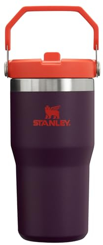 STANLEY IceFlow Stainless Steel Tumbler - Vacuum Insulated Water Bottle for Home, Office or Car Reusable Cup with Straw Leak Resistant Flip Cold for 12 Hours or Iced for 2 Days, Plum, 20OZ